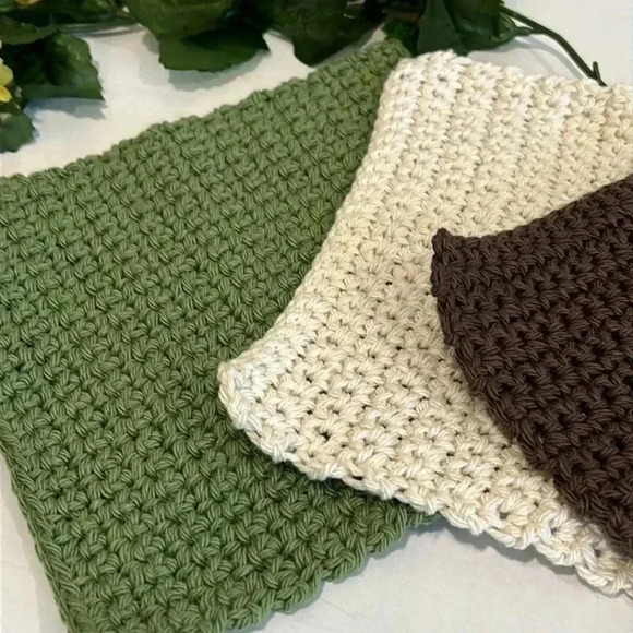 100% Cotton Handmade Washcloths - Set of 3 - Picture 11 of 12
